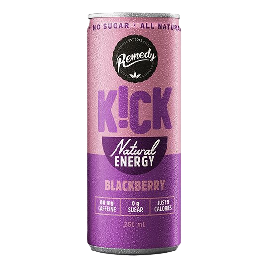Remedy Kick Natural Energy Blackberry 250ml Can Single