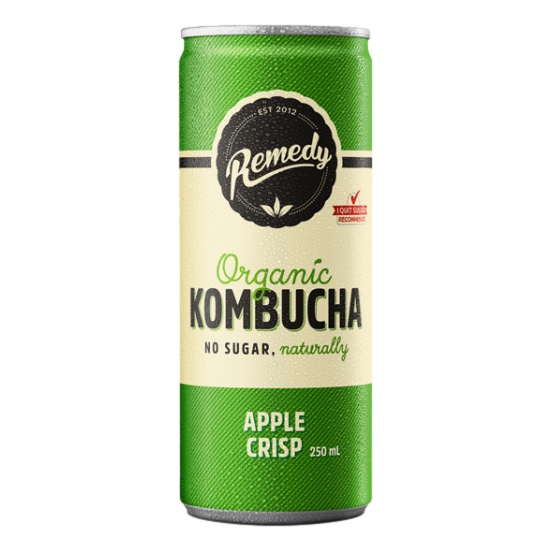 Remedy Kombucha Apple Crisp 250ml Can Single