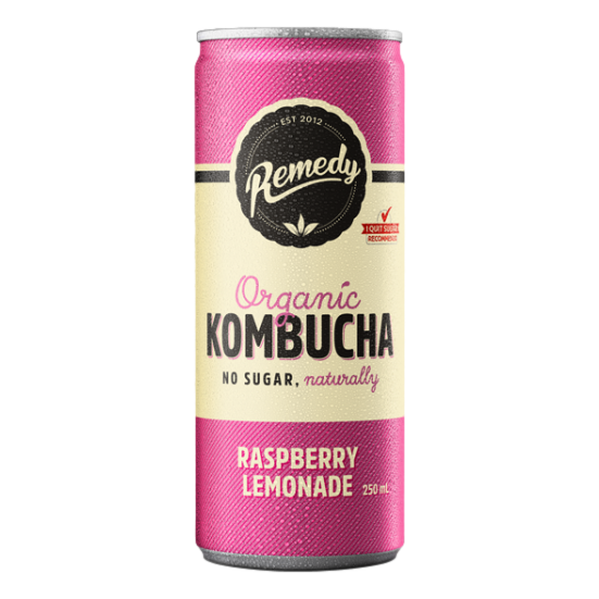 Remedy Kombucha Raspberry Lemonade 250ml Can Single