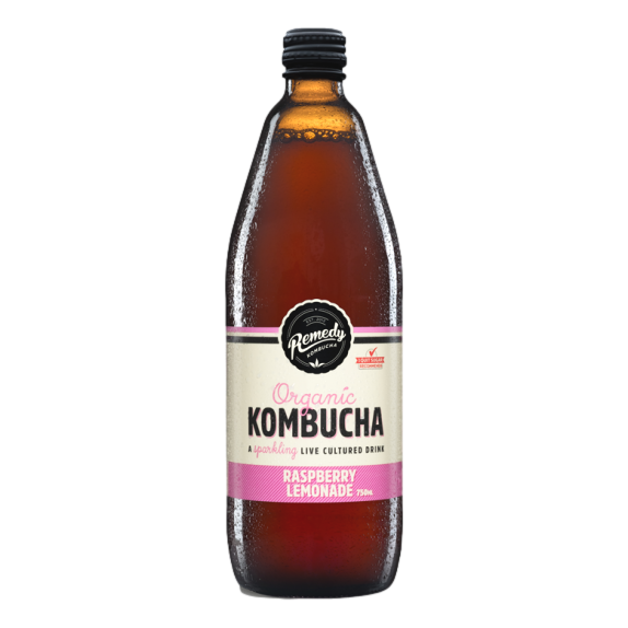 Remedy Kombucha Raspberry Lemonade 750ml Bottle Single