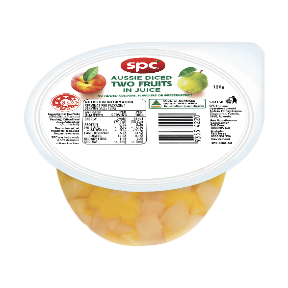 SPC Aussie Diced Two Fruits In Juice 120g