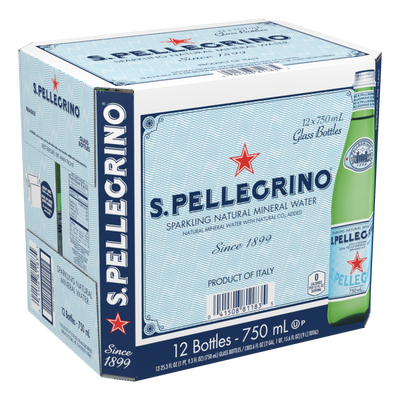 San Pellegrino Sparkling Mineral Water 750ml Bottle Case of 12 - 10 CASE BUY