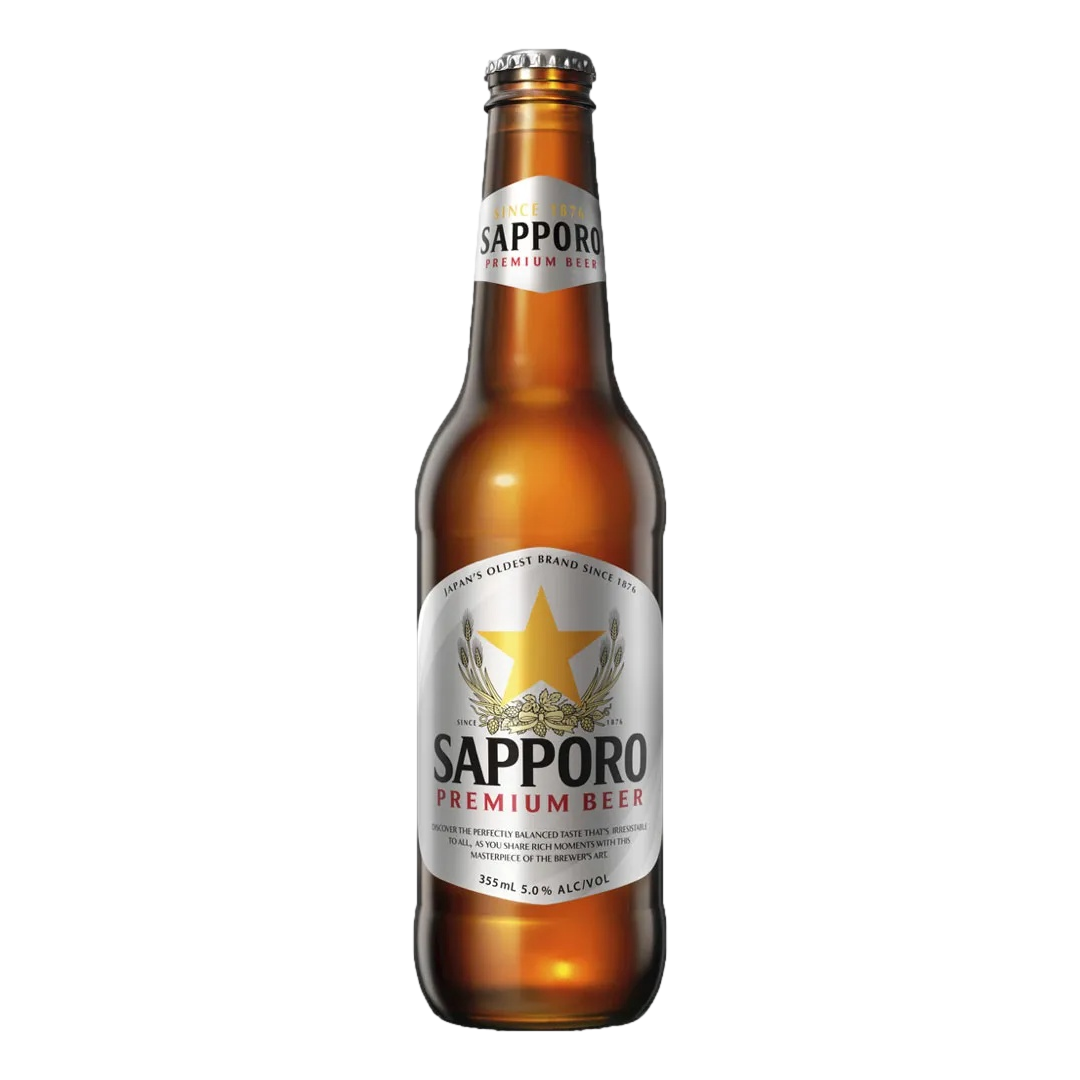 Sapporo Premium Lager 355ml Bottle Case of 24