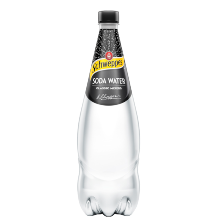Schweppes Soda Water 1.1L Bottle Case of 12
