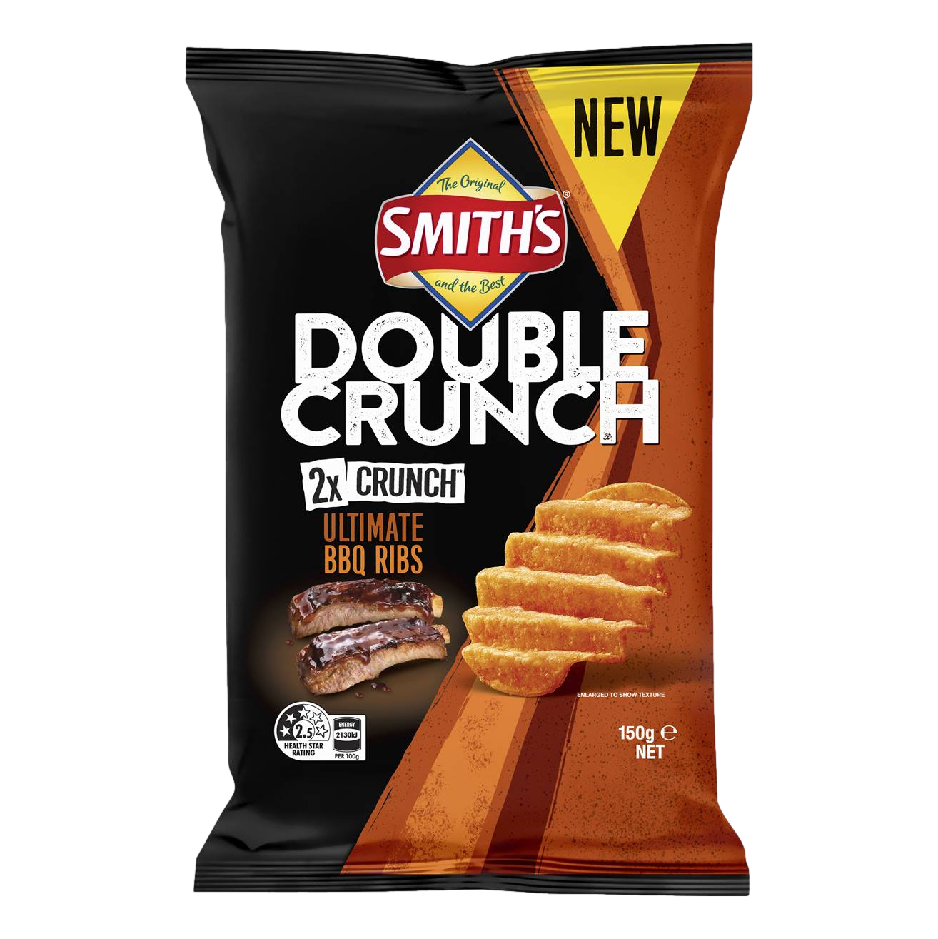 Smith's Double Crunch Ultimate BBQ Ribs Potato Chips 150g