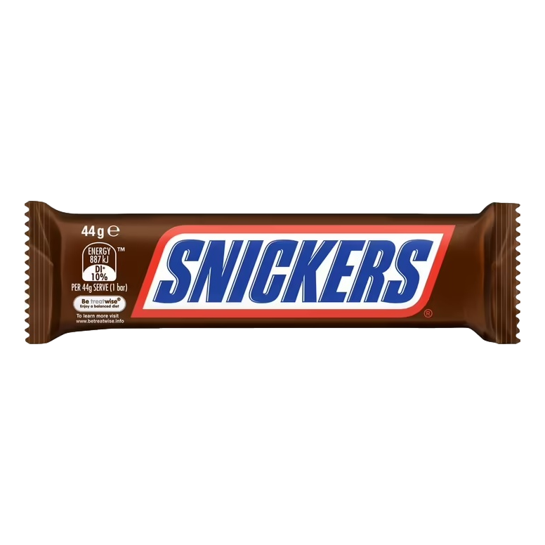 Snickers Milk Chocolate Caramel Peanuts Nougat Bar 44g