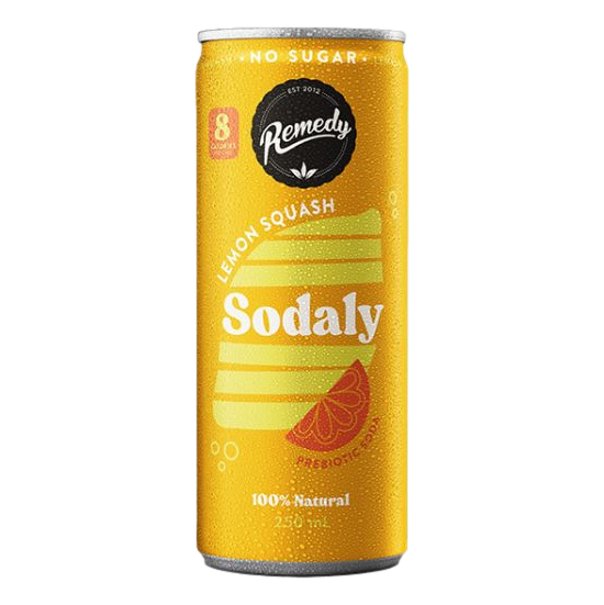 Remedy Sodaly Lemon Squash 250ml Can Single