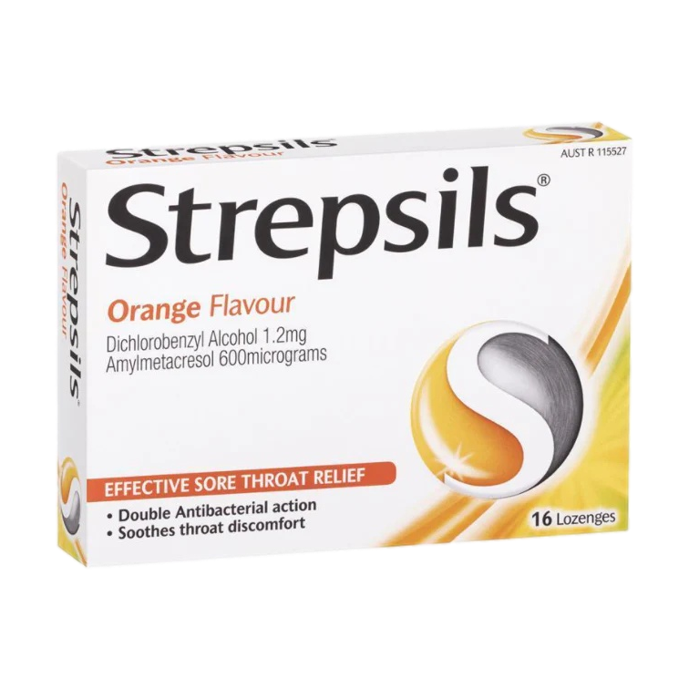 Strepsils Orange 16 Pack Lozenges