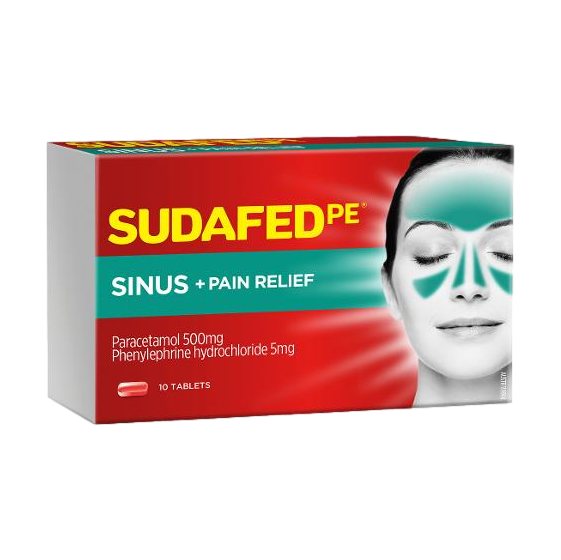 Sudafed PE Sinus + Pain Relief 10 Pack