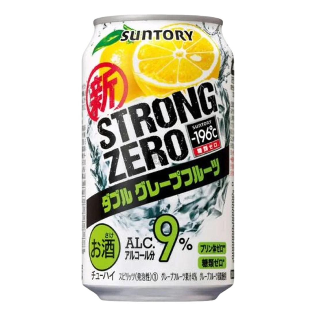 Suntory Strong Zero Double Grapefruit 9% 350ml 4 Pack
