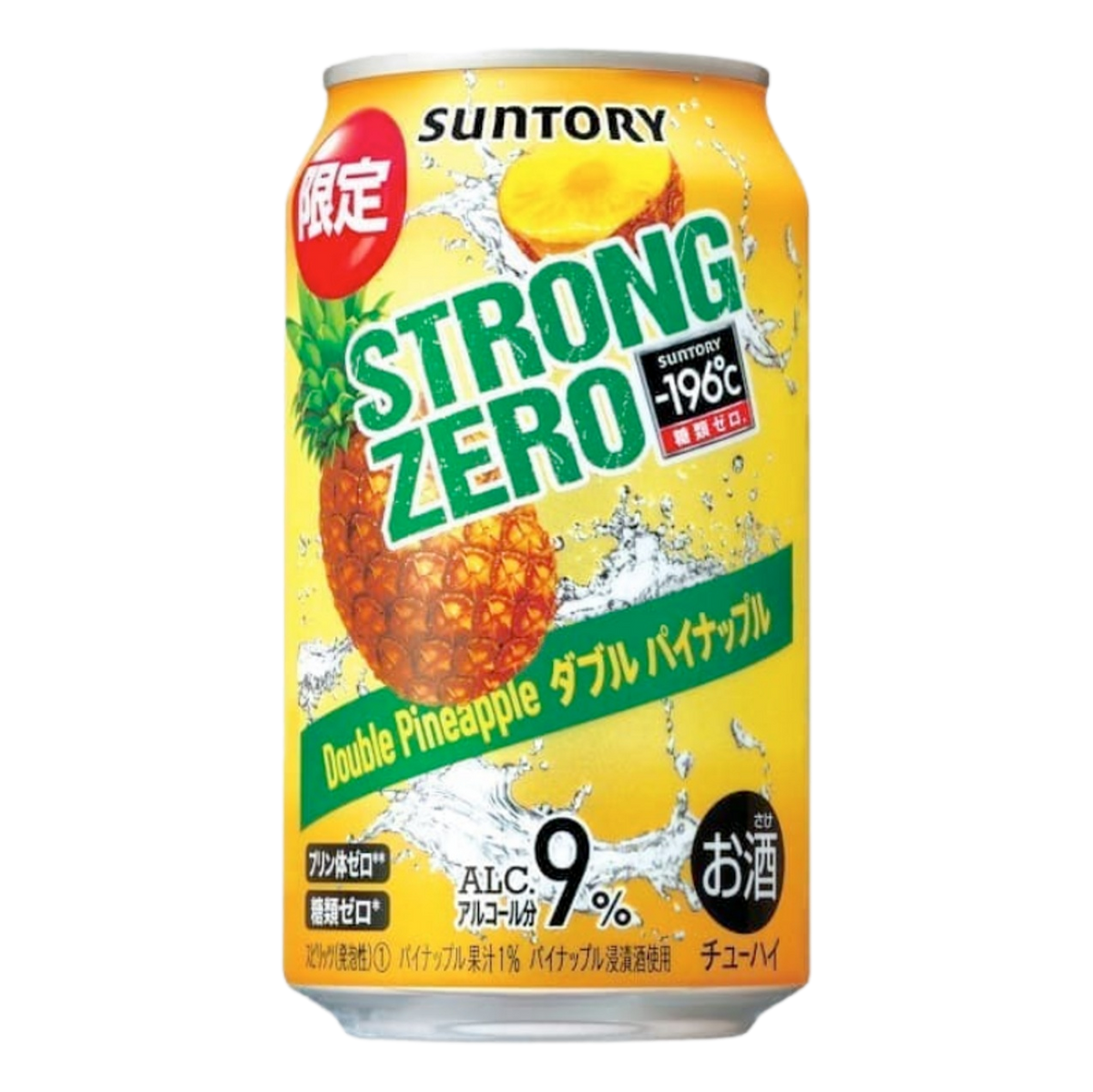 Suntory Strong Zero Double Pineapple 9% 350ml Can 4 Pack