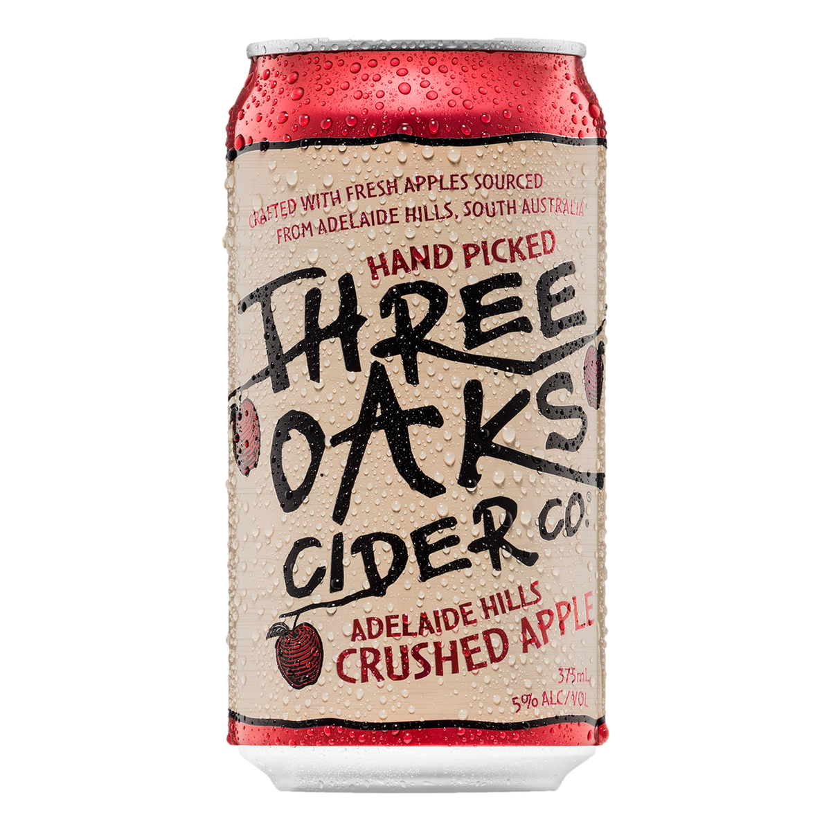 Three Oaks Crushed Apple Cider 5% 375ml Can Single