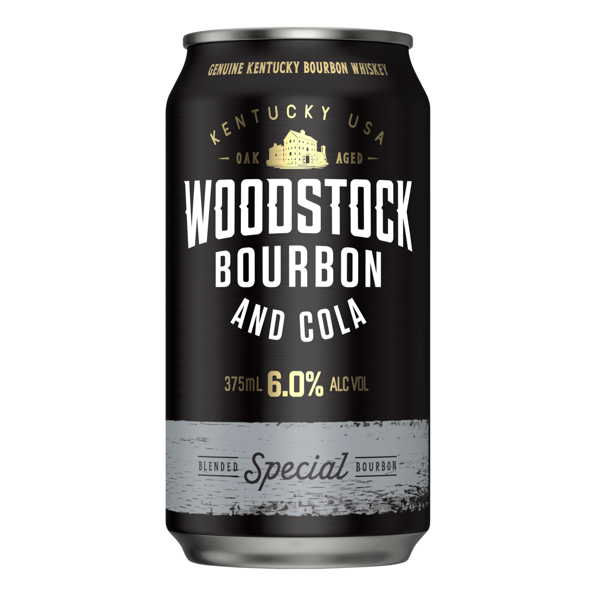 Woodstock Bourbon & Cola 6% 375ml Can Single