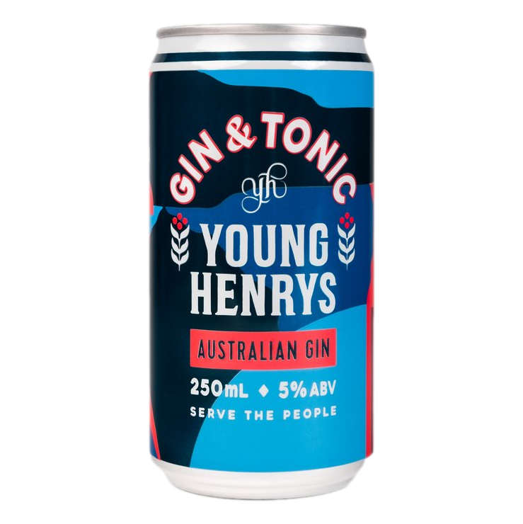 Young Henrys Gin & Tonic 250ml Can 4 Pack