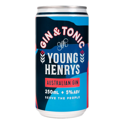 Young Henrys Gin & Tonic 250ml Can 4 Pack