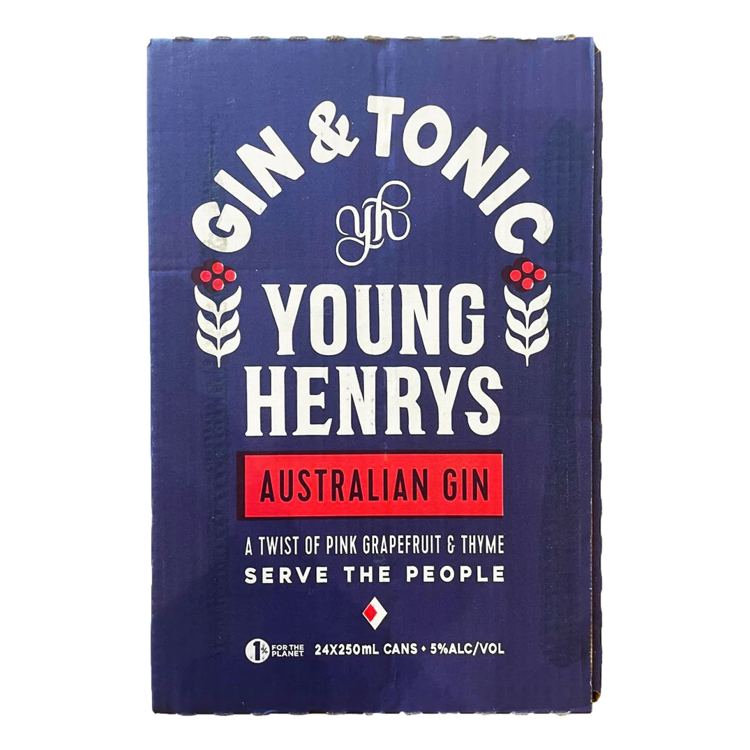 Young Henrys Gin & Tonic 250ml Can Case of 24