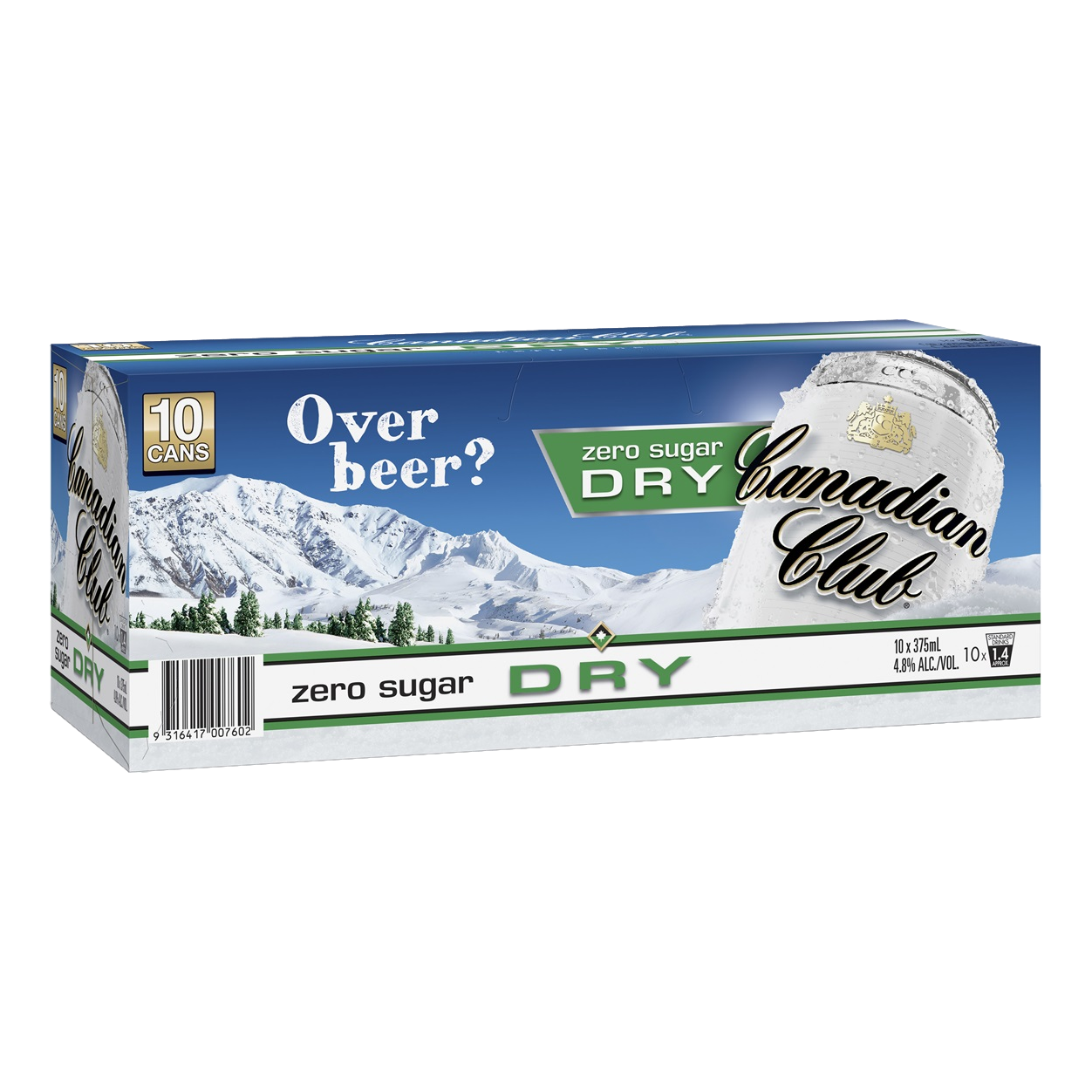 Canadian Club Whisky & ZERO SUGAR Dry 375ml Can 10 Pack