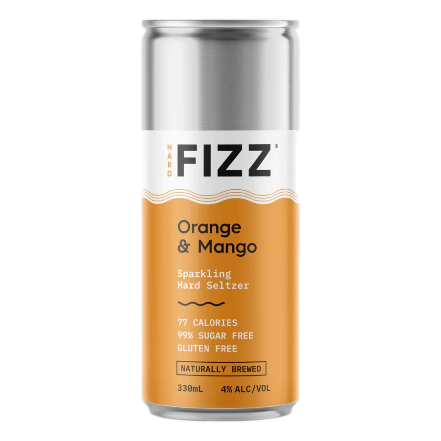 Hard Fizz Orange & Mango Seltzer 330ml Can 4 Pack