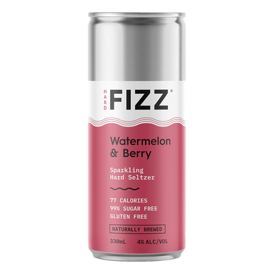 Hard Fizz Watermelon & Berry Seltzer 330ml Can 4 Pack