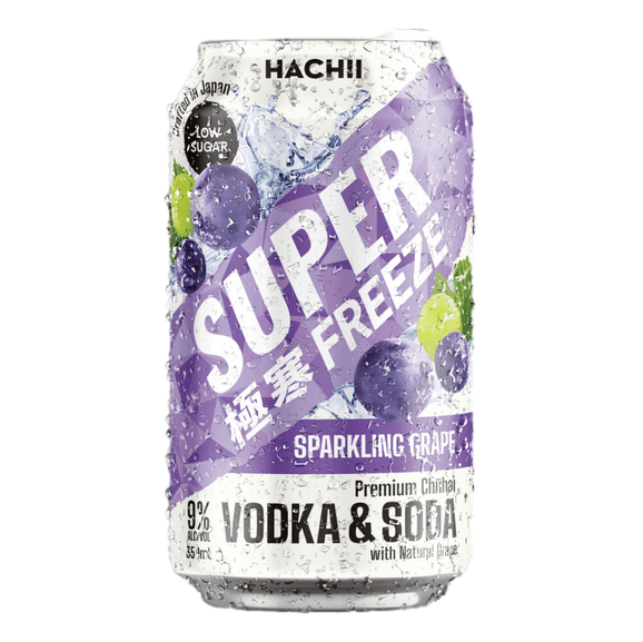 Hachii Super Freeze Sparkling Grape 9% 350ml Can Single