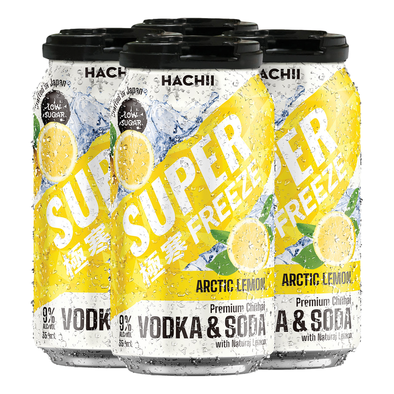 Hachii Super Freeze Arctic Lemon 9% 350ml Can 4 Pack