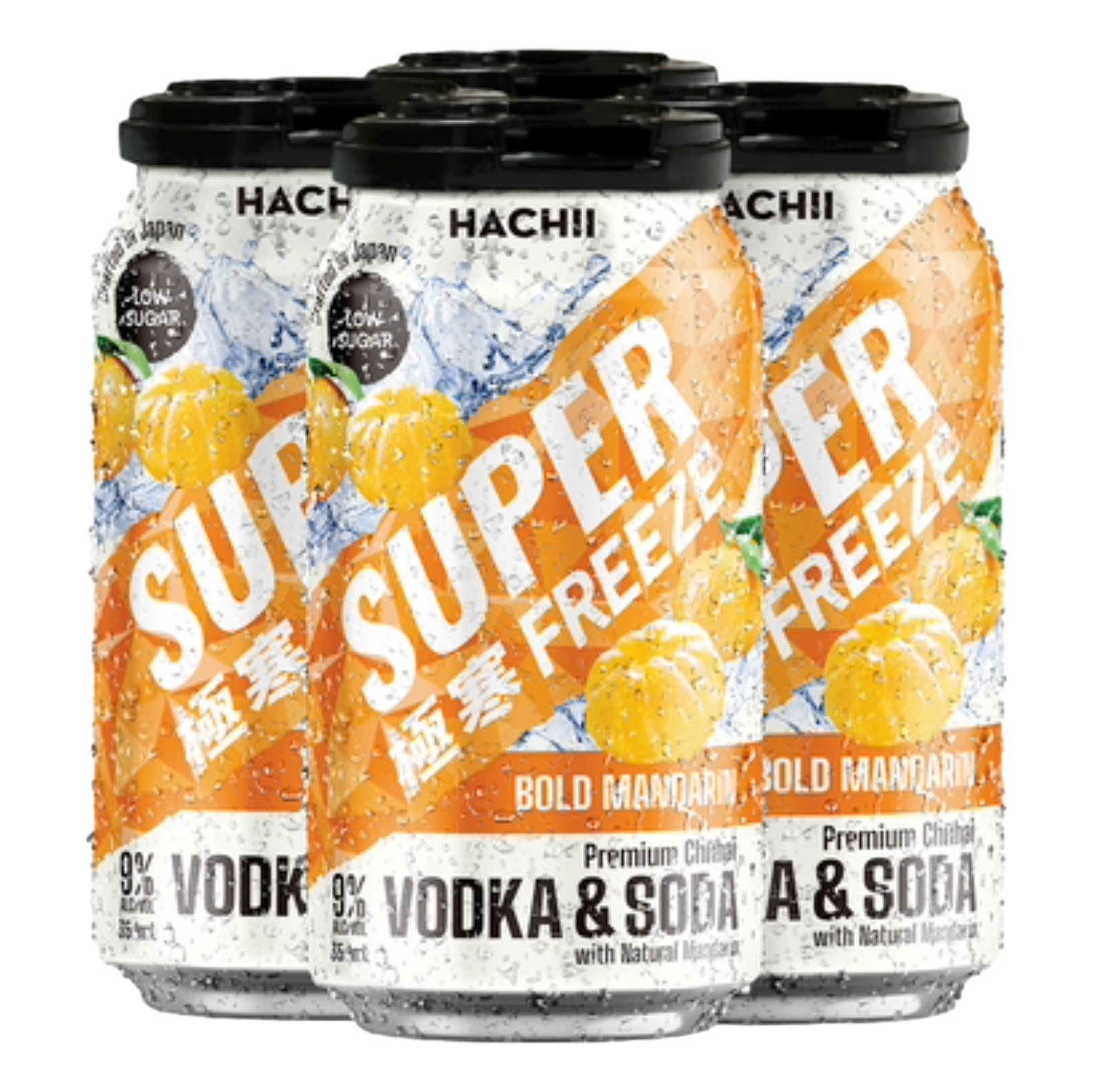Hachii Super Freeze Bold Mandarin 9% 350ml Can 4 Pack