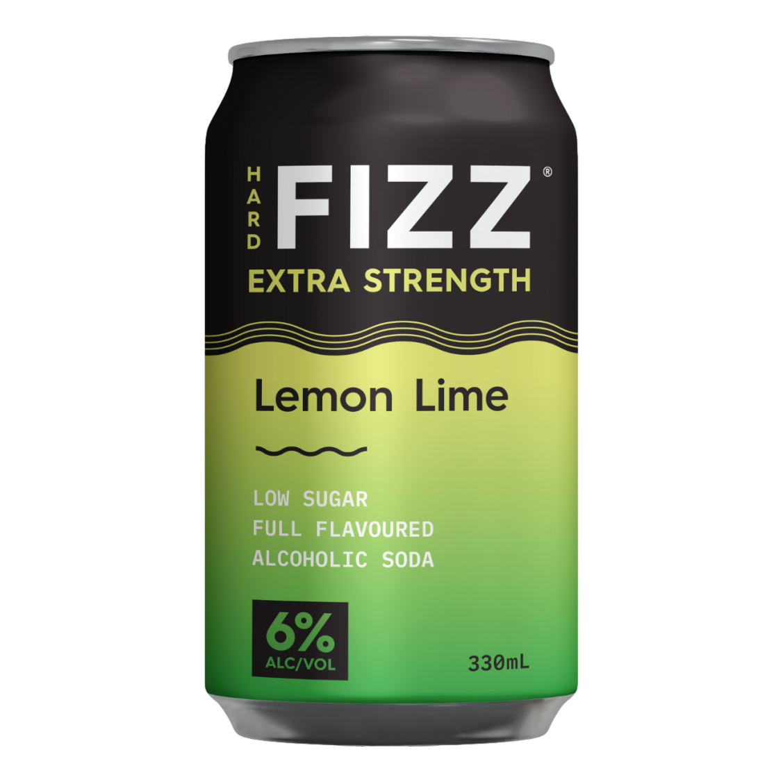 Hard Fizz Extra Lemon Lime Alcoholic Soda 6% 330ml Can 4 Pack