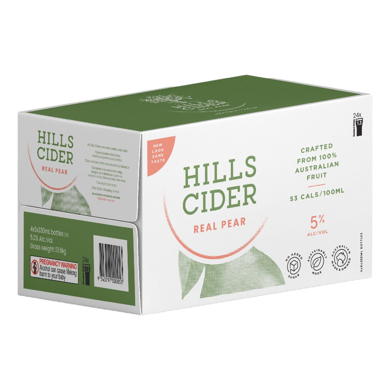 The Hills Cider Co Pear Cider 330ml Bottle Case of 24