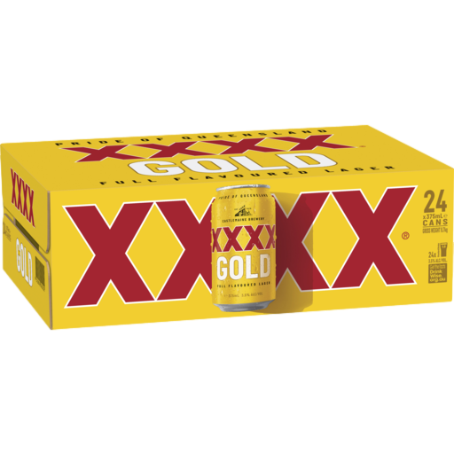 XXXX Gold Lager 375ml Can Case of 24