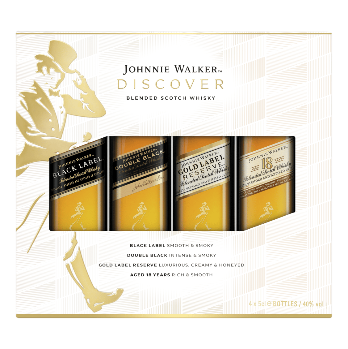 Johnnie Walker Discover Blended Scotch Whisky 50ml Tasting Set of 4 Gift Pack