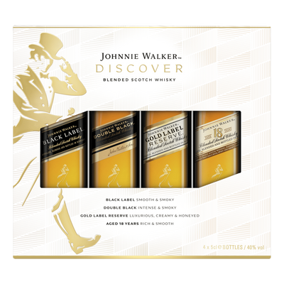 Johnnie Walker Discover Blended Scotch Whisky 50ml Tasting Set of 4 Gift Pack