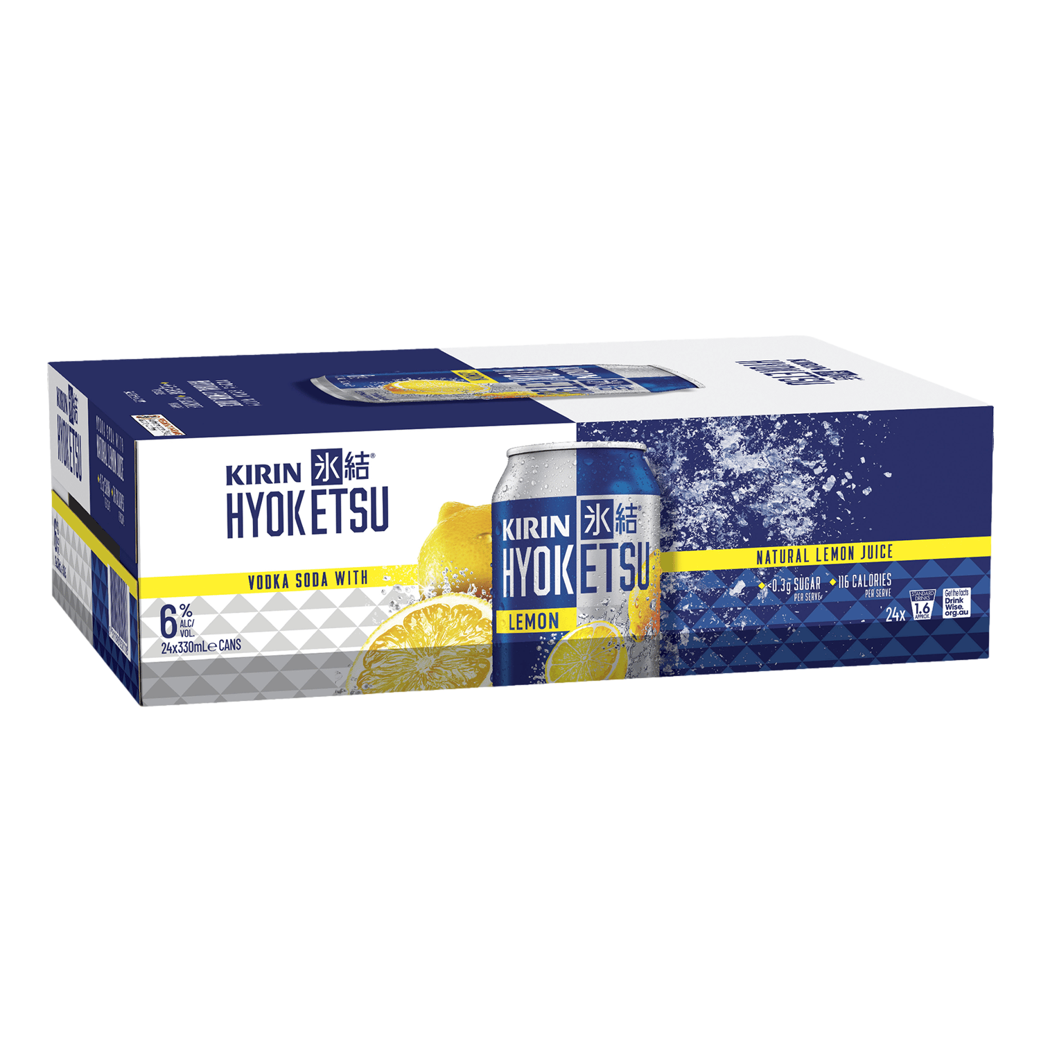 Kirin Hyoketsu Lemon Vodka Soda 6% 330ml Can Case of 24