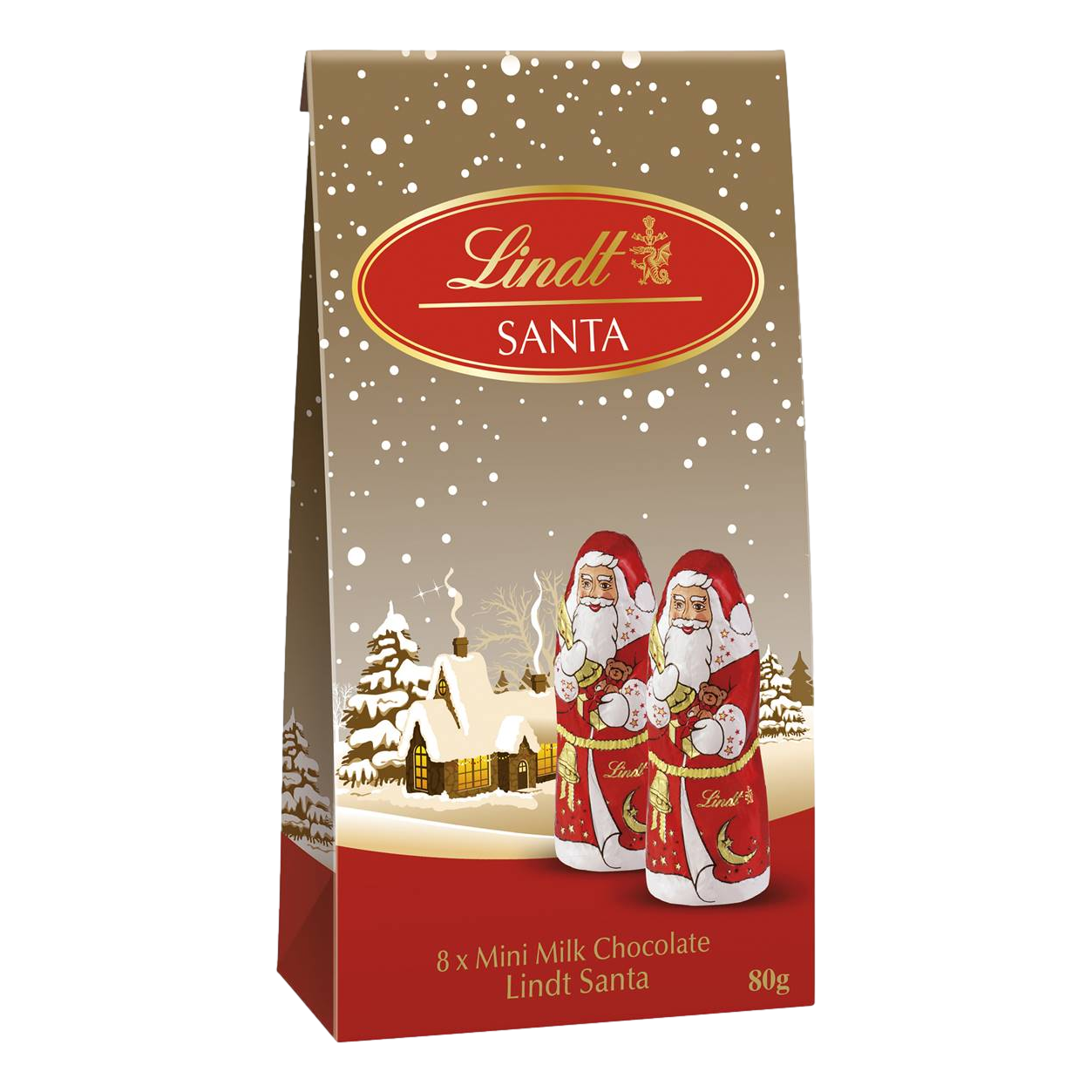 Lindt Mini Milk Chocolate Santa Bag 80g
