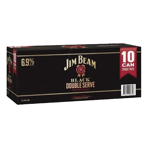 Jim Beam Black & Cola Double Serve 6.9% 375ml Can 10 Pack