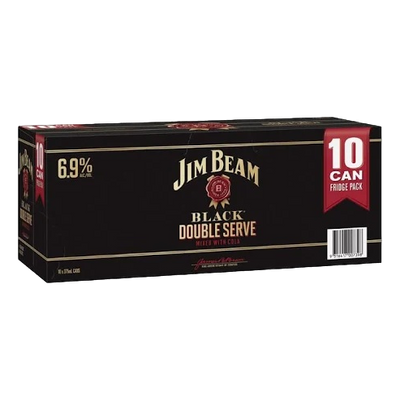 Jim Beam Black & Cola Double Serve 6.9% 375ml Can 10 Pack