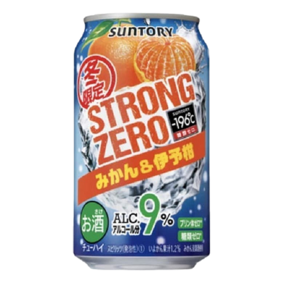 Suntory Strong Zero Orange & Mandarine 9% 350ml Can 4 Pack