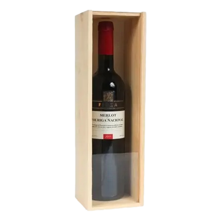 Wooden Gift Box Single Bottle Natural Finish with Acrylic Lid
